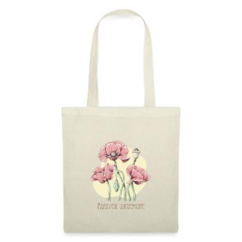 Dessin botanique de sable de coquelicot - Sac en tissu - rouge - Devant