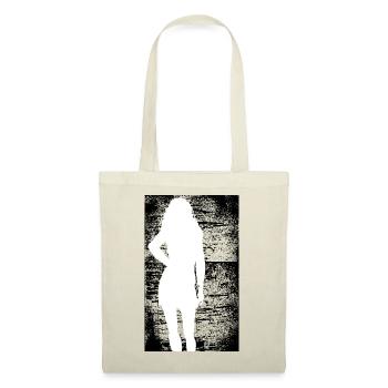 Silhouette woman dirty background - Tote Bag - red - Front