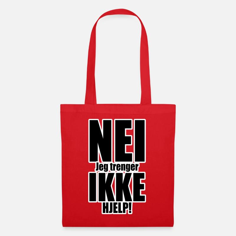 Nein, nicht helfen, Typografie - Stoffbeutel - Rot