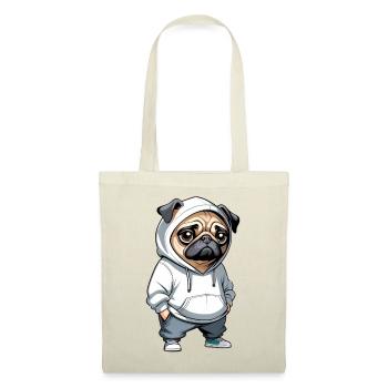 Pug Hoodie Stadtstyle - Tote Bag - red - Front