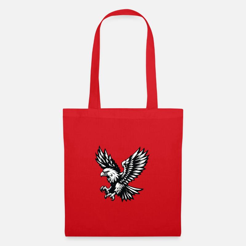 Eagle black white - Tote Bag - red