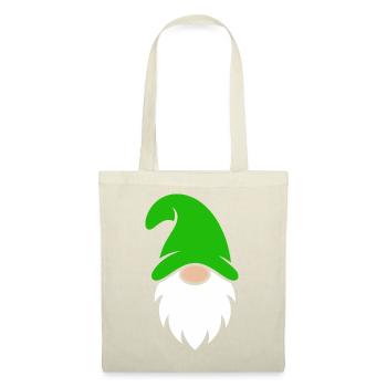 Nain de jardin avec chapeau vert vif - Sac en tissu - rouge - Devant