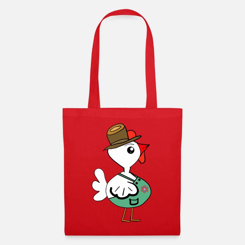 Chicken Chicken Straw Hat Hat Child - Tote Bag - red