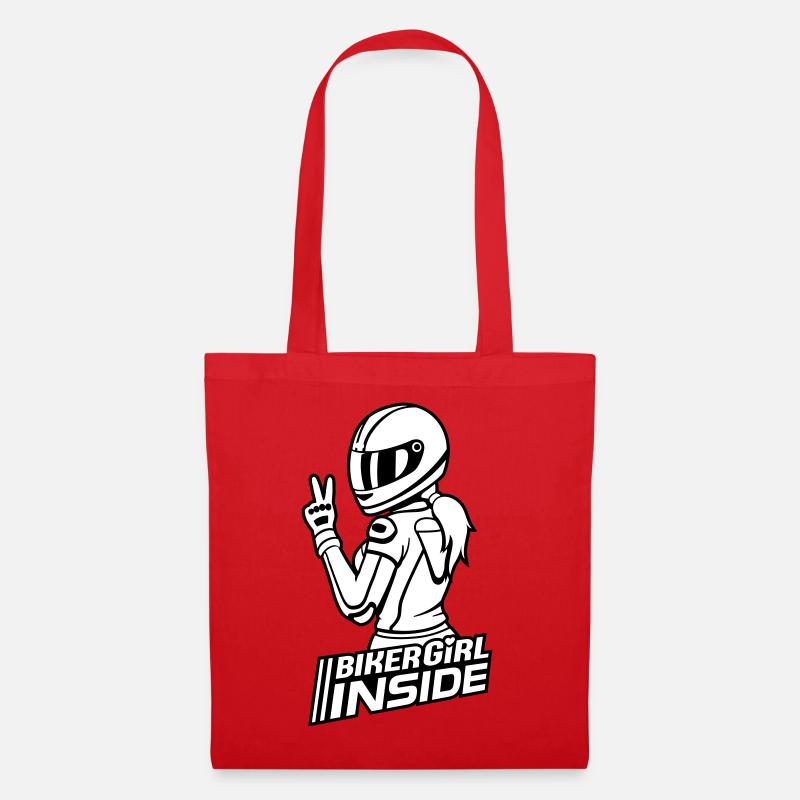 Biker Girl inside (colors changeable) - Tote Bag - red