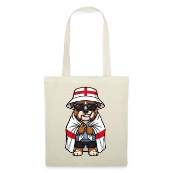 Bouledogue de chien animé anglais cool et stylé - Sac en tissu - rouge - Devant