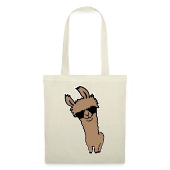 Lunettes de soleil Cool Lama Alpaga Souriant Drôle - Sac en tissu - rouge - Devant