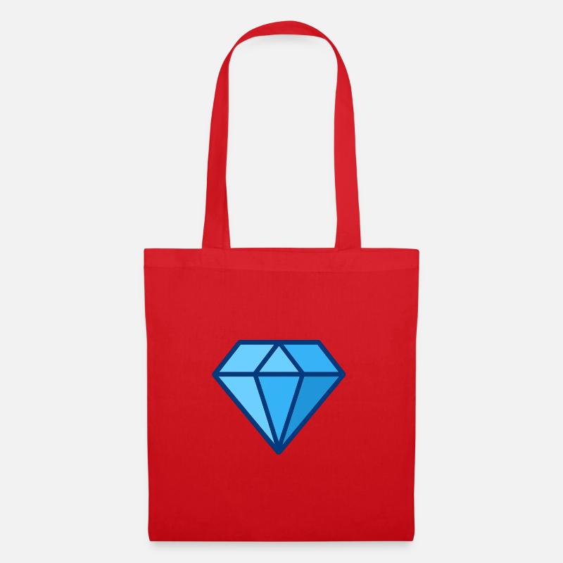 Geometrischer Diamant - Stoffbeutel - Rot