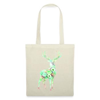Deer Watercolor Silhouette Flowers - Tote Bag - red - Front