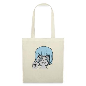 Victory hand sign crying girl - Tote Bag - red - Front