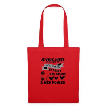 Mon Jardin et mes poules Cadeau - Sac en tissu - rouge - Devant