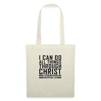 Philipper 4:13 Bibel Vers Cool Christian Shirts - Stoffbeutel - Rot - Vorne