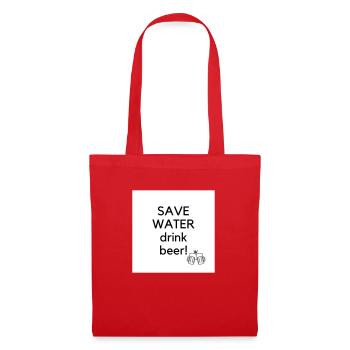 Save Water drink beer - Stoffbeutel - Rot - Vorne