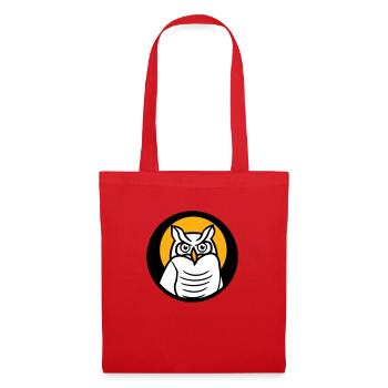 Owl Bird Eagle Owl Sun Moon Night Full Moon Round Logo - Tote Bag - red - Front
