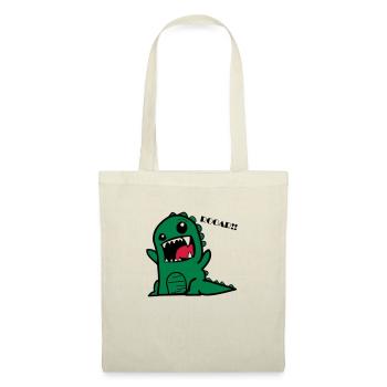 Dessin animé, dino - Sac en tissu - rouge - Devant