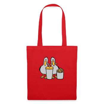 Fast-food mouettes volées - Sac en tissu - rouge - Devant