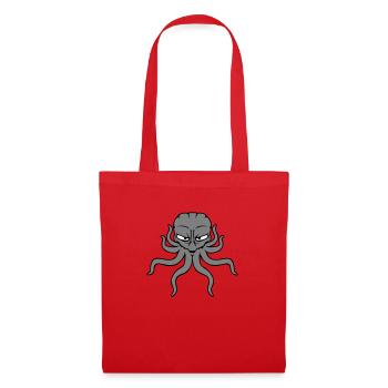 Oktopus Kraken Tintenfisch Alien Außerirdischer - Stoffbeutel - Rot - Vorne