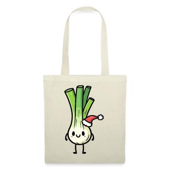Kawaii leek with santa hat - Tote Bag - red - Front
