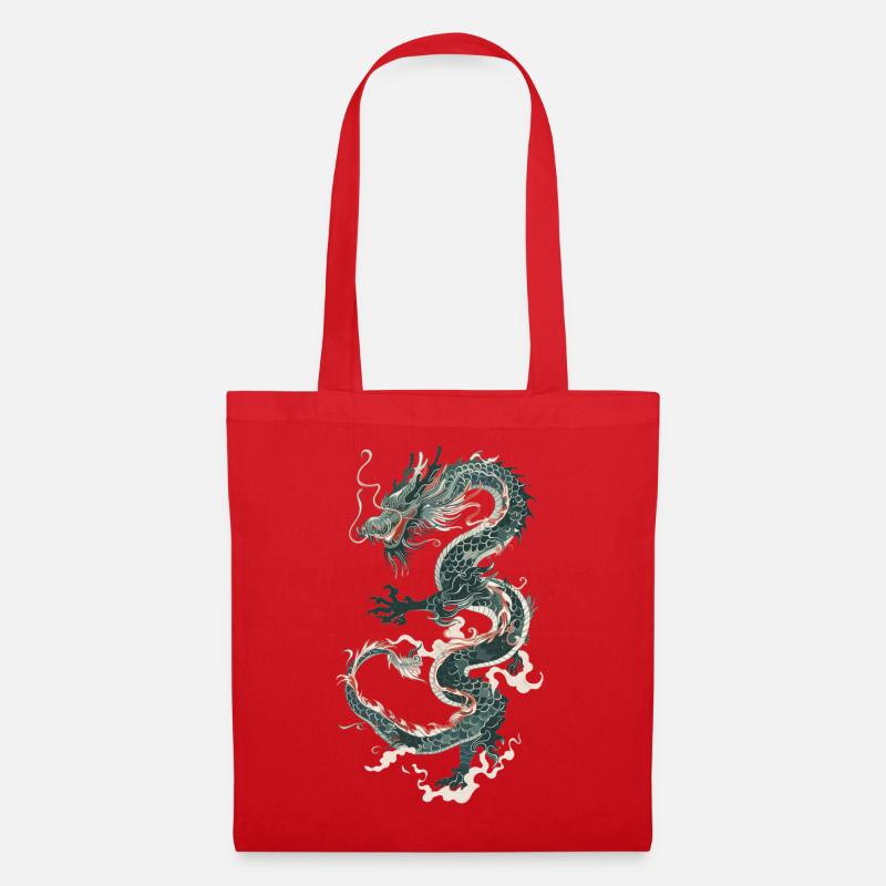 Chinesischer Drache - Stoffbeutel - Rot