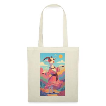 Des lamas colorés dansent dans un paysage pastel - Sac en tissu - rouge - Devant