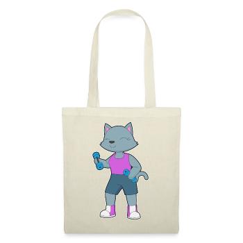 Cat Bodybuilder Dumbbells Bodybuilding - Tote Bag - red - Front