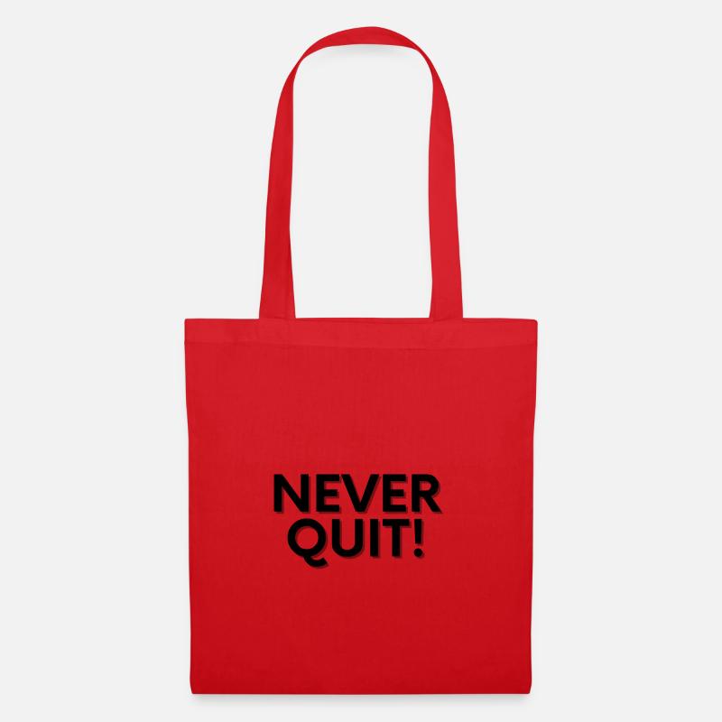 NEVER QUIT - Stoffbeutel - Rot