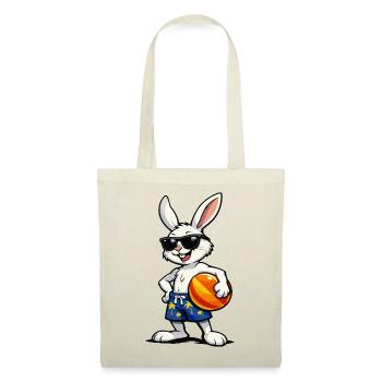 Hase Beach-Vibes mit Ball - Stoffbeutel - Rot - Vorne