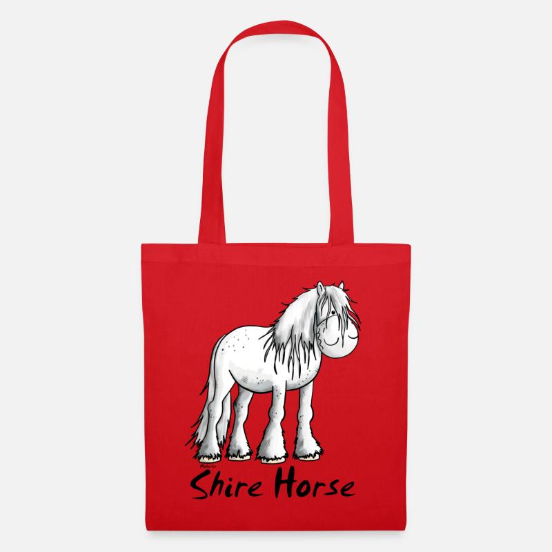 Funny Shire Horse I Kaltblutpferd I Geschenk - Stoffbeutel - Rot