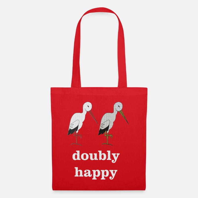 storch doubly happy - Stoffbeutel - Rot