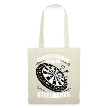 Echte Frauen Spielen SteelDarts - Stoffbeutel - Rot - Vorne