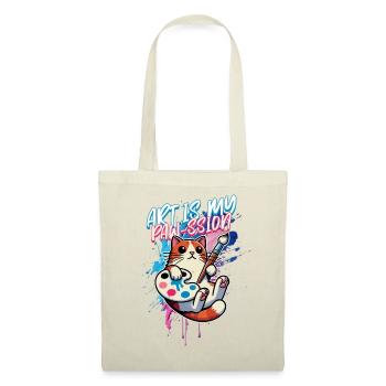 Art Is My Paw-ssion – Kreatives Katzen Design - Stoffbeutel - Rot - Vorne