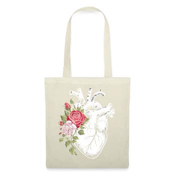 Illustration de l'anatomie du cœur de la fleur - Sac en tissu - rouge - Devant