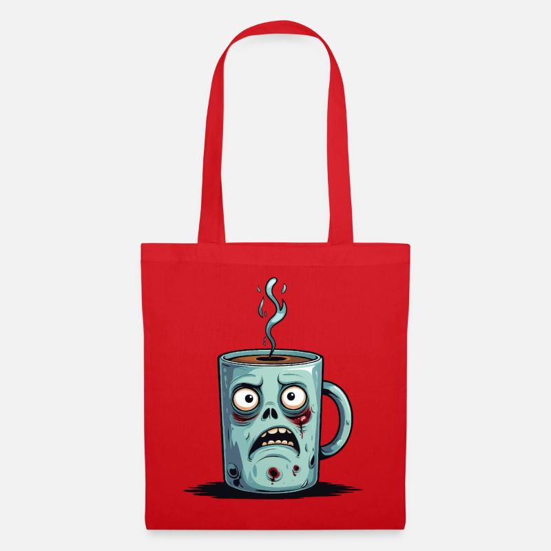 Zombie-Kaffeetasse - Stoffbeutel - Rot