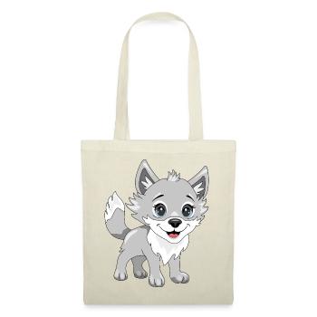 Cute smiling baby wolf - Tote Bag - red - Front