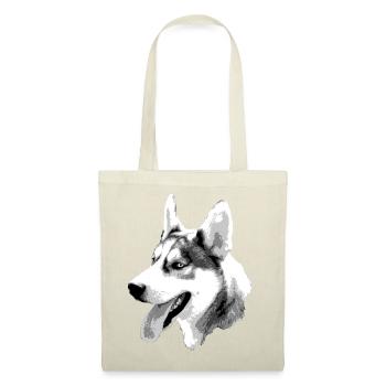 Dessin de contraste de tête de husky - Sac en tissu - rouge - Devant