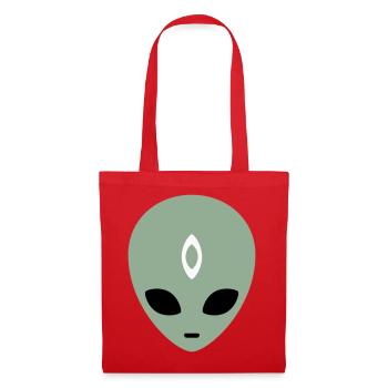 Alien Head Third Eye (drei Farben) - Stoffbeutel - Rot - Vorne