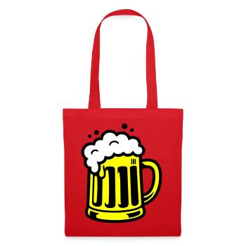 Icône de chope de bière - Sac en tissu - rouge - Devant