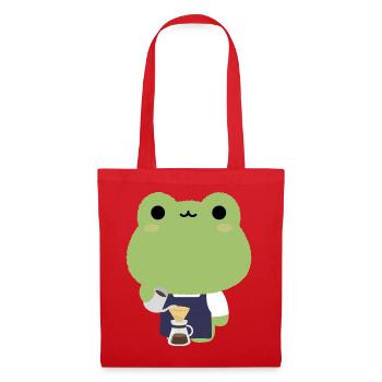 Kawaii Frog Barista - Tote Bag - red - Front