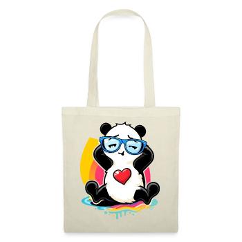 Panda détendu avec des lunettes de soleil - Sac en tissu - rouge - Devant