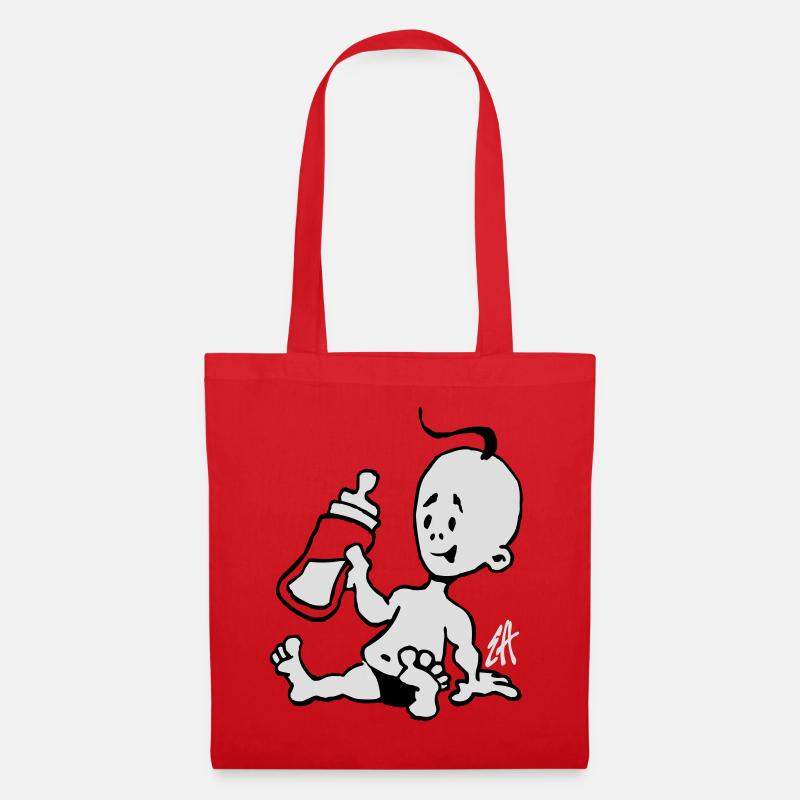 Baby with a milk bottle - Tote Bag - red