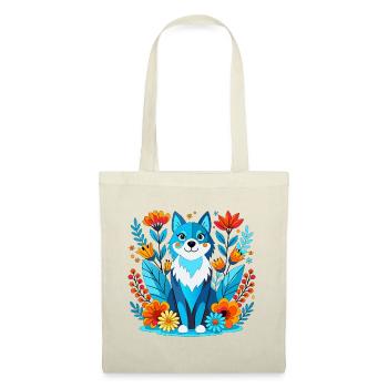 Chien Husky dans un jardin - Sac en tissu - rouge - Devant