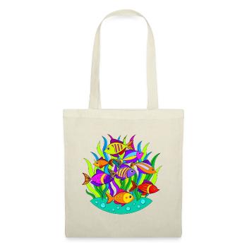 Shoal of fish among the seaweed - Tote Bag - red - Front