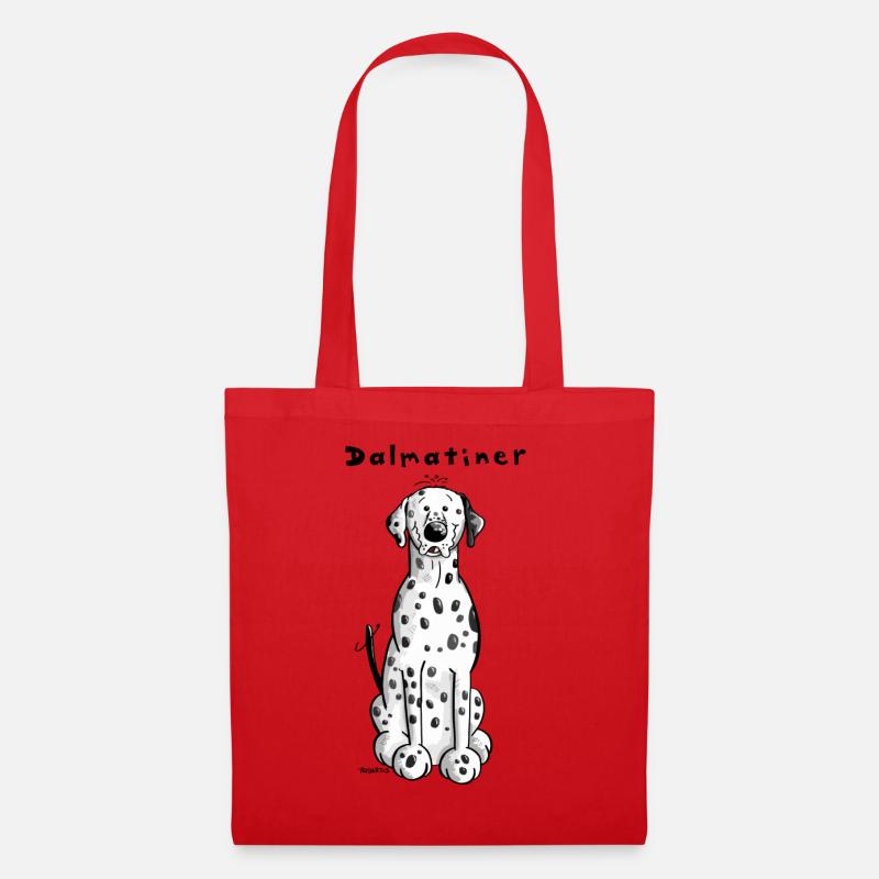 Knuffiger Dalmatiner - Stoffbeutel - Rot