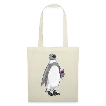 Pinguin Rotwein - Stoffbeutel - Rot - Vorne