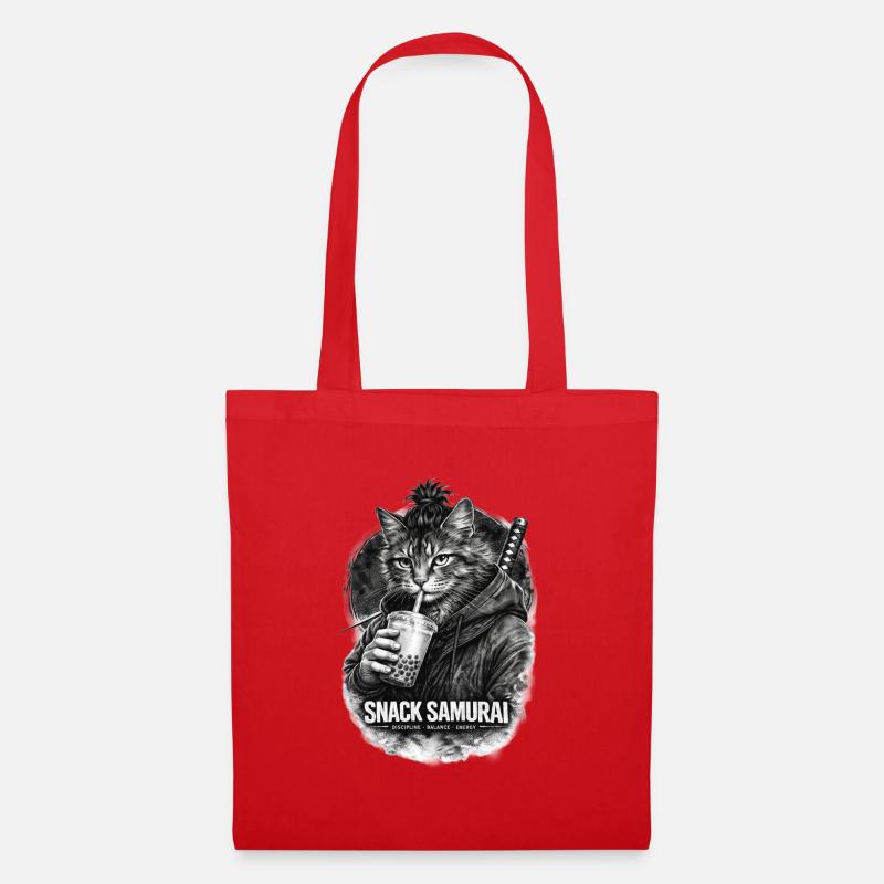 Snack Samurai Cat I - Sac en tissu - rouge