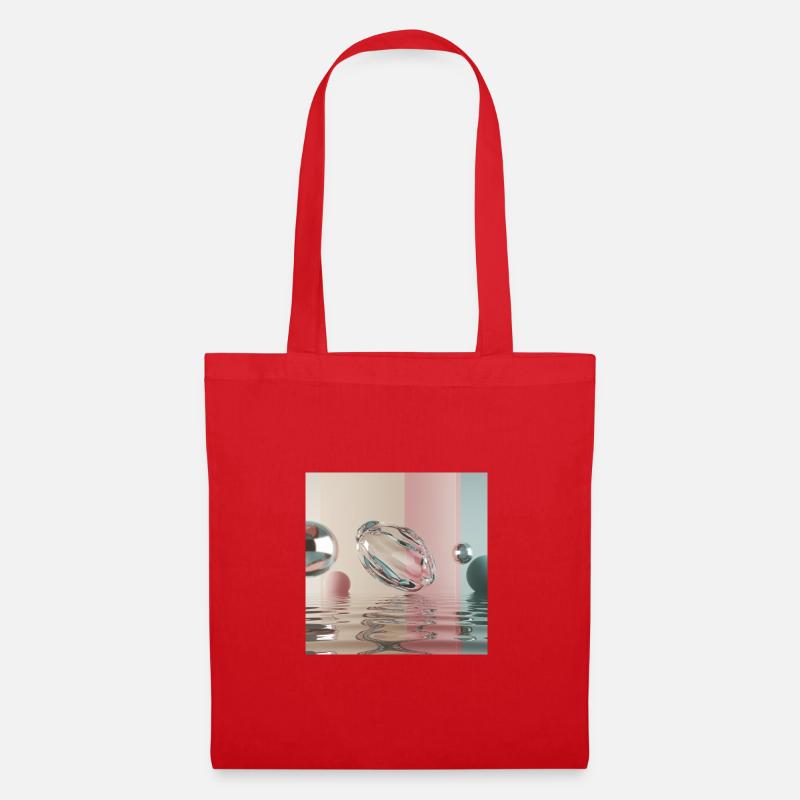 Reflets pastel dans sphère abstraite - Sac en tissu - rouge