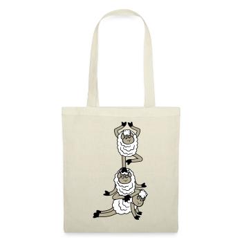 Tired_Sad_Sleepy_Sheep_Yoga_Meditating_5 - Tote Bag - red - Front