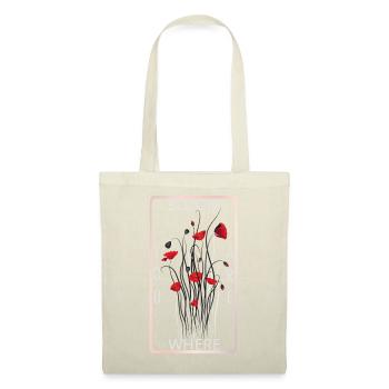 Bloom Red Poppy Floral Quote Art - Tote Bag - red - Front