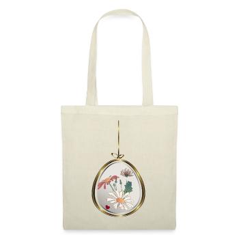 Flower pendant in gold frame - Tote Bag - red - Front