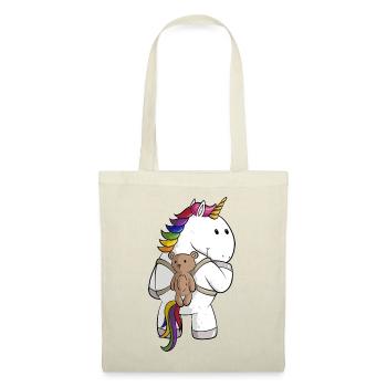 Licorne de dessin animé avec sac à dos - Sac en tissu - rouge - Devant