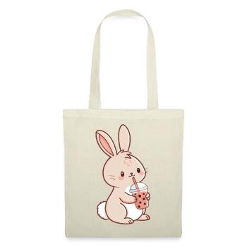 Kawaii Bunny and Bubble Tea - Tote Bag - red - Front